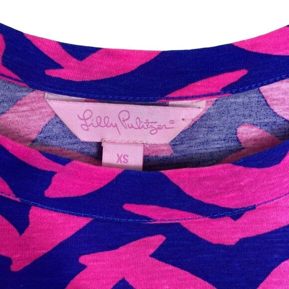 Lilly Pulitzer Womens Robyn Shift Short Dress XS I Got Lucky Pop Pink Blue XS - Picture 8 of 13